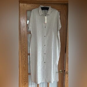 CALIA Women’s Extended Sleeve Button Down Swim Cover Up NWT XXL